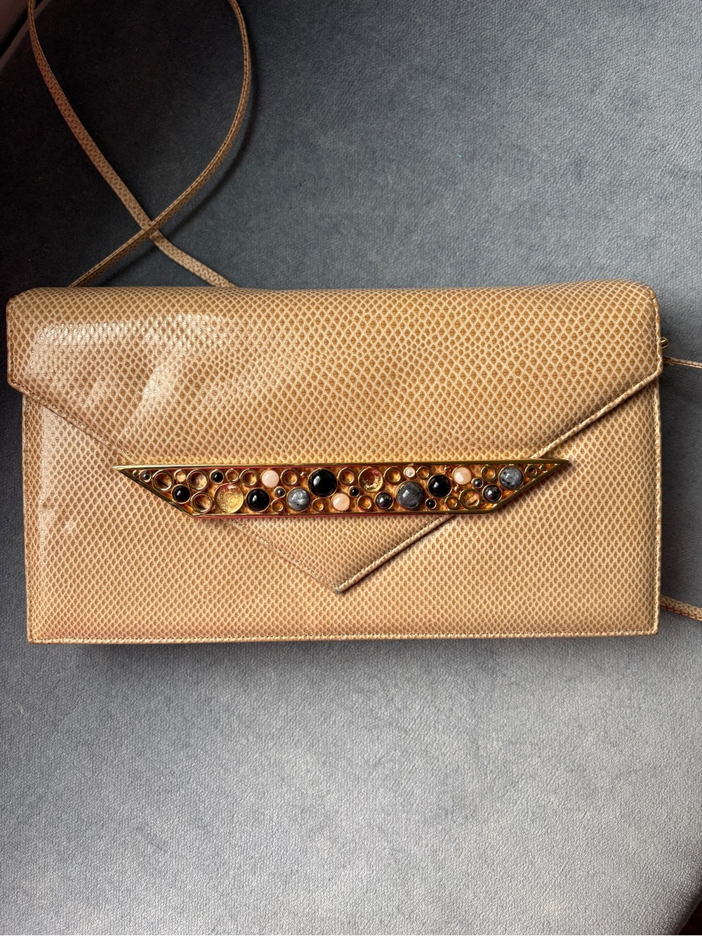Judith Leiber Envelope Crossbody Clutch with Gem Accent
